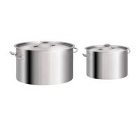 vidaXL Stock Pot Set 2 Piece 58/32 L Stainless Steel Soup Induction Stew Pot