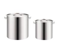 vidaXL Stock Pot Set 2 Piece 98/50 L Stainless Steel Soup Induction Stew Pot