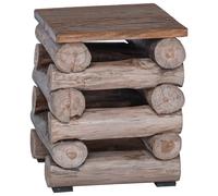 vidaXL Stool Beige 30 x 30 x 38 cm Solid Teak Wood, Living Room, Rustic, Durable