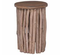 vidaXL Stool Beige 30 x 30 x 45 cm Solid Teak Wood, Living Room, Rustic Comfort