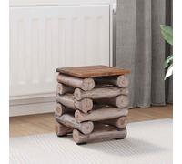 vidaXL Stool Natural 30 x 30 x 38 cm Solid Teak Wood