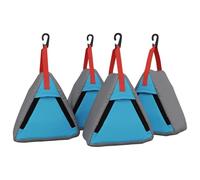 vidaXL Storage Bag Grey and Blue and Red 24 x 16 x 24 cm Oxford, Adventure Gear Storage Bag, Triangular Camping Organizer, Outdoor Equipment and Hiking Tent Accessory for Easy Transport
