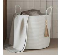 vidaXL Storage Basket White Ø40x35 cm Cotton