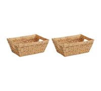 vidaXL Storage Baskets 2 pcs Beige 38 x 28 x 15 cm Water hyacinth, Living Room S