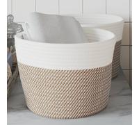 Storage Baskets Laundry Washing Basket Laundry Hamper 2 pcs Cotton vidaXL