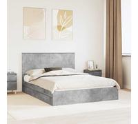 vidaXL Storage Bed Concrete Grey 150 x 200 cm Engineered Wood