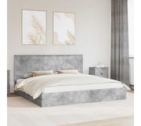vidaXL Storage Bed Concrete Grey 200 x 200 cm Engineered Wood