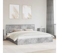 vidaXL Storage Bed Concrete Grey 200 x 200 cm Engineered Wood