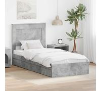 vidaXL Storage Bed Concrete Grey 75 x 190 cm Engineered Wood