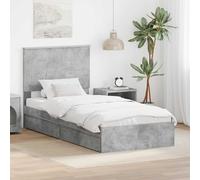 vidaXL Storage Bed Concrete Grey 90 x 190 cm Engineered Wood