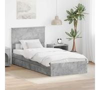 vidaXL Storage Bed Concrete Grey 90 x 190 cm Engineered Wood