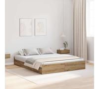 vidaXL Storage Bed Frame Artisan Oak 140 x 200 cm Engineered Wood