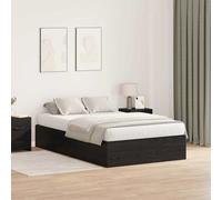 vidaXL Storage Bed Frame Black Oak 120 x 200 cm Engineered Wood