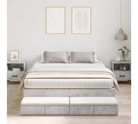 vidaXL Storage Bed Frame Concrete Grey 135 cm Engineered Wood