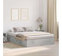 vidaXL Storage Bed Frame Concrete Grey 150 x 200 cm Engineered Wood