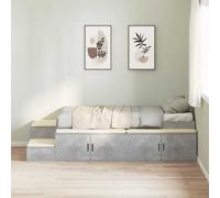 vidaXL Storage Bed Frame Concrete Grey 80 cm Engineered Wood