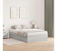 vidaXL Storage Bed Frame Grey Sonoma 120 x 200 cm Engineered Wood