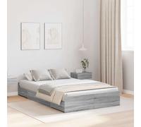 vidaXL Storage Bed Frame Grey Sonoma 120 x 200 cm Engineered Wood