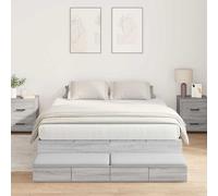 Storage Bed Frame Grey Sonoma 150 cm Engineered Wood