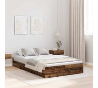 vidaXL Storage Bed Frame Old Wood 120 x 200 cm Engineered Wood
