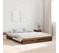 vidaXL Storage Bed Frame Old wood 180 x 200 cm Engineered wood, Bedroom, Minimalist Design, Functional Storage Bed, Practical Solutions, Contemporary Furniture for Space Management