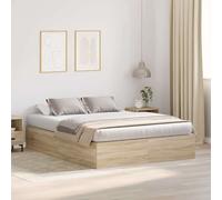 vidaXL Storage Bed Frame Sonoma Oak 160 x 200 cm Engineered Wood