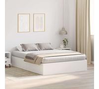 vidaXL Storage Bed Frame White 140 x 190 cm Engineered Wood