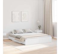 vidaXL Storage Bed Frame White 160 x 200 cm Engineered Wood