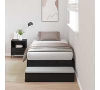 vidaXL Storage Bed Frame with Drawer Black Oak 90 cm Engineered Wood