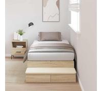 vidaXL Storage Bed Frame with Drawer Sonoma Oak 80 cm Engineered Wood