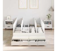 vidaXL Storage Bed Frame with Drawer White 120 cm Engineered Wood