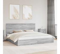 vidaXL Storage Bed Grey Sonoma 200 x 200 cm Engineered Wood