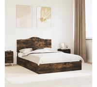 vidaXL Storage Bed with Drawer Smoked Oak 160 x 200 cm Engineered Wood