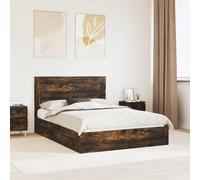 Storage Bed with Drawer Smoked Oak 160 x 200 cm Engineered Wood