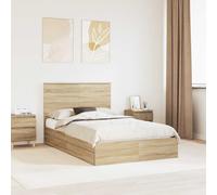 vidaXL Storage Bed with Drawer Sonoma Oak 120 x 200 cm Engineered Wood