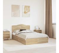 vidaXL Storage Bed with Drawer Sonoma Oak 135 x 190 cm Engineered Wood