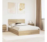 vidaXL Storage Bed with Drawer Sonoma Oak 140 x 190 cm Engineered Wood