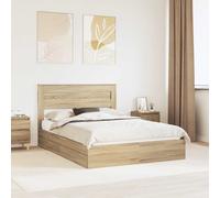 vidaXL Storage Bed with Drawer Sonoma Oak 140 x 200 cm Engineered Wood