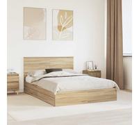 vidaXL Storage Bed with Drawer Sonoma Oak 160 x 200 cm Engineered Wood