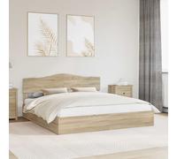 Storage Bed Sonoma Oak 180x200 cm. Modern Engineered Wood with Under-Bed Drawer
