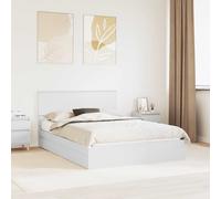 vidaXL Storage Bed with Headboard White 140 x 190 cm Engineered Wood
