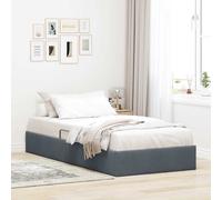 vidaXL Storage Bed with Mattress Dark Grey 100 x 203 cm Velvet