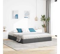 vidaXL Storage Bed with Mattress Dark Grey 193 x 203 cm Fabric