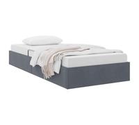 vidaXL Storage Bed with Mattress Dark Grey 39.37 x 74.80 in Velvet, Bedroom, Rectangular, Modern, Durable, Featuring Sleek Lines, Soft Textures, and a Luxurious Aesthetic for Ultimate Comfort