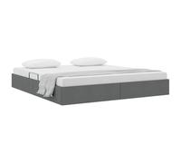 vidaXL Storage Bed with Mattress Dark Grey 75.98 x 79.92 in Fabric, Sleek Rectangular Storage Bed, Cool Hydraulic Platform, Stylish Bedroom Furniture, Minimalist Vibe