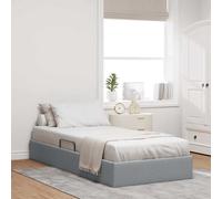 vidaXL Storage Bed with Mattress Light Grey 203 x 100 cm Fabric