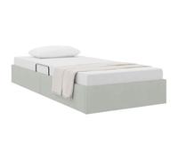 vidaXL Storage Bed with Mattress Light Grey 39.37 x 79.92 in Velvet, Bedroom, Rectangular, Modern, Durable, Featuring Sleek Lines, Soft Textures, and a Luxurious Aesthetic for Ultimate Comfort