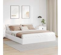 vidaXL Storage Bed with Mattress Pure White 183 x 213 cm Faux leather