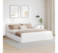 vidaXL Storage Bed with Mattress Pure White 183 x 213 cm Faux leather