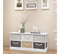 vidaXL Storage Bench 6 Drawers Wood, Multi